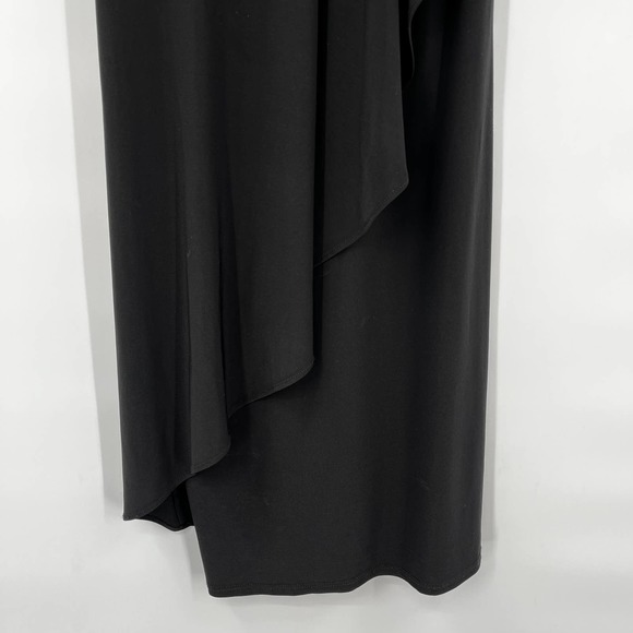 Betsy & Adam Embellished One-Shoulder Popover Cocktail Dress in Black Size 4 - Picture 5 of 12